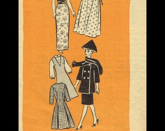 BARBIE Vintage 11 1/2" Fashion Doll Dress Frock Fabric Sewing Pattern MAIL ORDER # 9491 Betty Tina Bild Lilli Peggy Ann Tammy Uneeda Popi