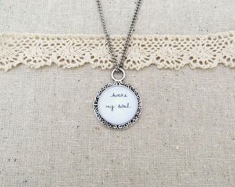 Awake My Soul Handcrafted Pendant Necklace (Silver or Brass)