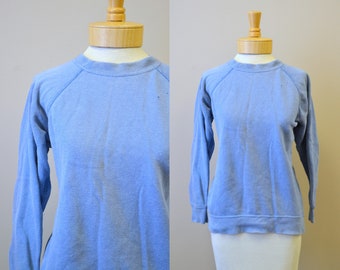 1980s Blue Distressed Sweatshirt