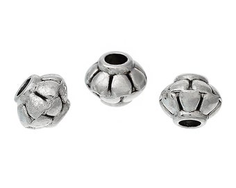 100 Antique Silver Bicone Spacer Beads 5mm x 4mm (B158e)