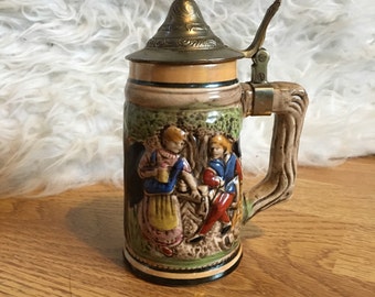 Ceramic Stein Tankard with Lid