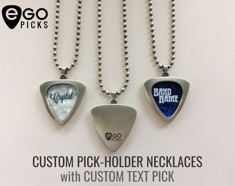 EGOpicks 24" Pick Holder NECKLACE w/ Custom text GUITAR PICK