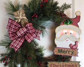 Santa Wreath, Christmas Door Decoration, Artificial Christmas Wreaths, Christmas Wreaths for Sale, Xmas Door Wreaths, Front Door Wreath
