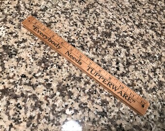 Vintage Tupperware Folding Wood Ruler 36"