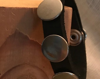 Silver or Copper Riveted Leather Cuff