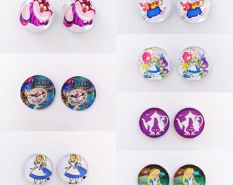 The 'Alice In Wonderland' Glass Earring Studs