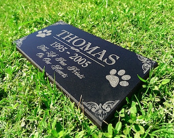 Personalized Dog Memorial Cat Memorial Granite Stone Pet Grave Marker Engraved In Memory of Headstone Custom Engraved Garden Memorial Stone