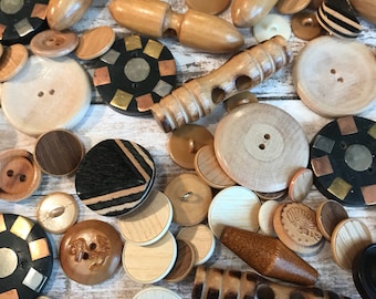 Wooden Toggle and Button Mix Lot