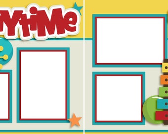 Playtime - Digital Scrapbooking Quick Pages - INSTANT DOWNLOAD
