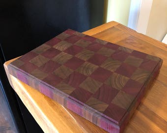 Walnut and Purpleheart End Grain Cuttinf Board