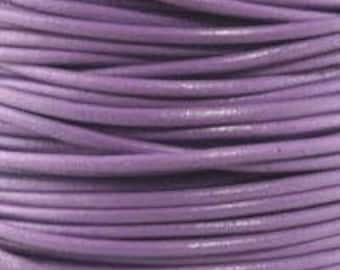 2mm Round Lilac Leather Lace Cord - 2mm 3/32" Diameter Purple Lavender Craft Jewelry Bracelet Wrap Necklace - I ship Internationally