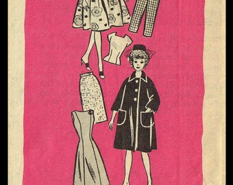 PDF Digital Delivery BARBIE Vintage 11 1/2" Doll Dress Sewing Pattern Mail Order 9499 Betty Tina Bild Lilli Peggy Ann Tammy Uneeda Popi COPY
