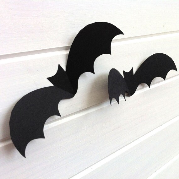 Halloween Bat shapes cutouts. 3D Bat die cuts with foldup