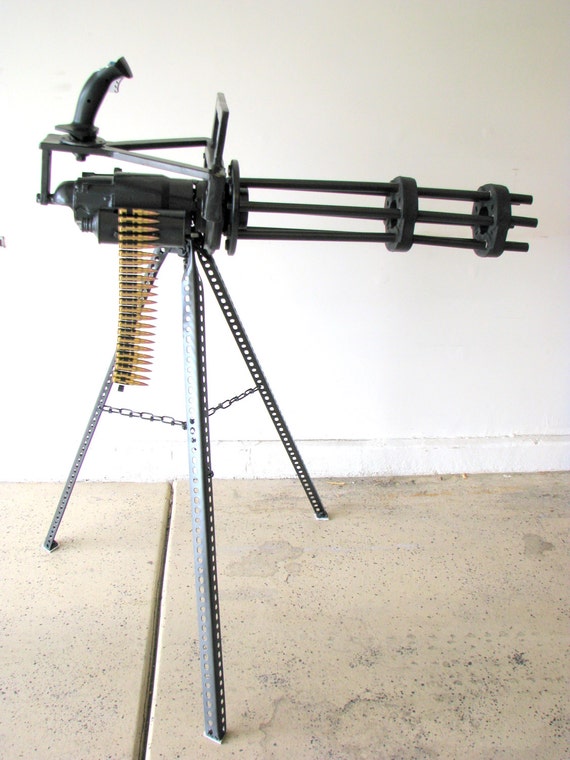 Custom Welded Military Gatling Gun with stand