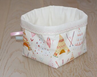 padded basket Indian teepee