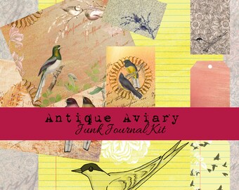 Antique Aviary Digital Junk Journal Kit
