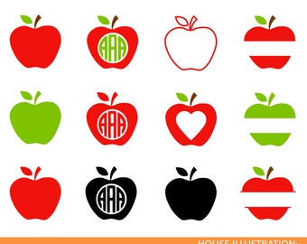 Apple Svg,Teacher Monogram Svg,School Svg,Split Apple Svg,Teacher Svg,Apple Cricut Cut File,Split Svg,Apple svg vector,Apple Vinyl,Split Svg