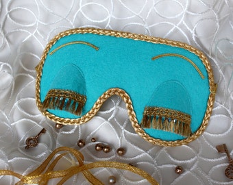 Gift for Her - Breakfast at Tiffany’s and Audrey Hepburn in role of Holly Golightly sleeping mask in Tiffany and CO blue color