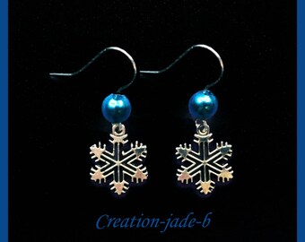 Earrings dangle snowflakes - Christmas fancy