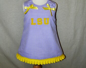 Purple Gingham LSU A-line.