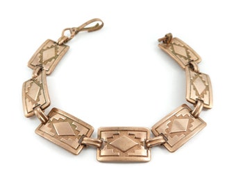 Vintage Copper, Link Bracelet, Southwestern