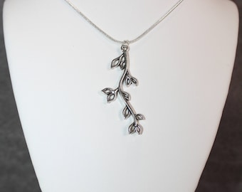Silver branch necklace