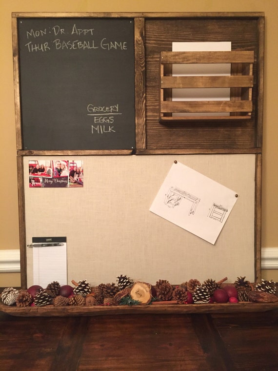 Wall Hanging Organizer / Cork Board / Chalk Board / Storage