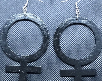 Black Venus Symbol Earrings