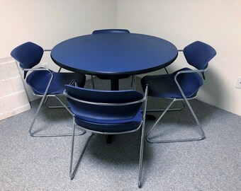 Mid-Century Modern Stacking ACTON Chairs by Hugh Acton w/ MATCHING TABLE!