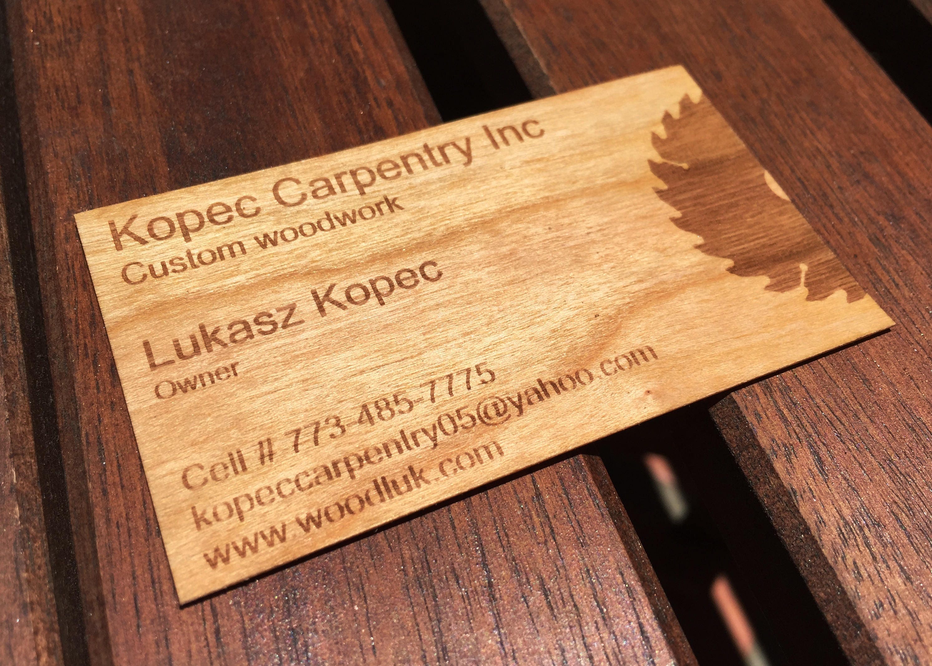 Wood Business Cards with Bleed Engraving Business Cards with