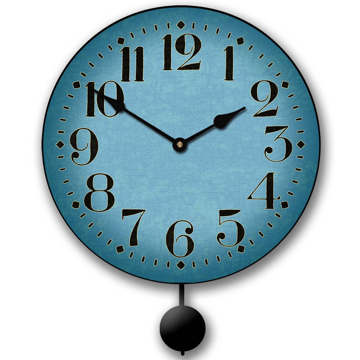 Houston Blue Pendulum Wall Clock