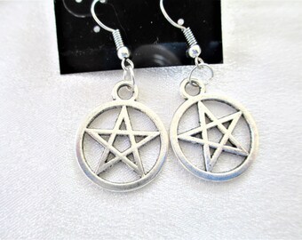 Pentacle Earrings, Pentacles, Pentagram Earrings, Pagan Earrings, Wiccan Earrings
