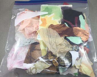 Gallon Baggie of Collage Paper Scraps