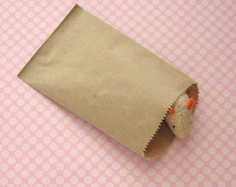 4x6 Kraft Bags 100 qty - Recycled Paper, Recyclable, Printable 4 x 6 inches