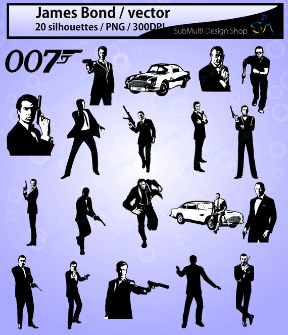 Items Similar To 20 James Bond Jamesbond James Bond Silhouette 