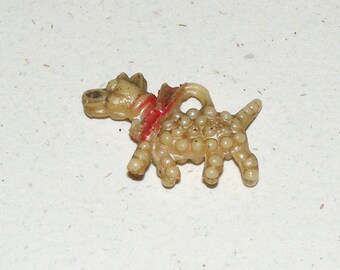 Vintage Cracker Jack Pearly Celluloid Dog Charm Prize Premium