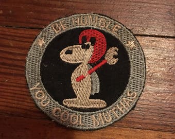 60s vintage be humble you cool muthas snoopy peanuts charlie brown patch kolbi jean funny biker