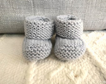 MADE TO ORDER: Hand knit baby booties