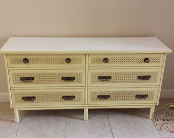 Ficks Reed Hollywood Regency Cane Front Dresser (rare) shipping not included