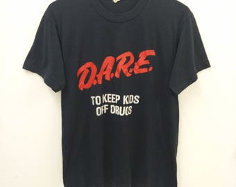 Vintage 80's D.A.R.E To Keep Kids off Drugs//Size L//Screen Stars Tag//Made In USA