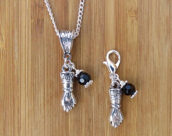 Italian Mano Fico, Figa or Fig Hand Charm Figa Protection Necklace Pendant & clip on Charm Italian Mano Fico Evil Eye Lucky Amulet Talisman