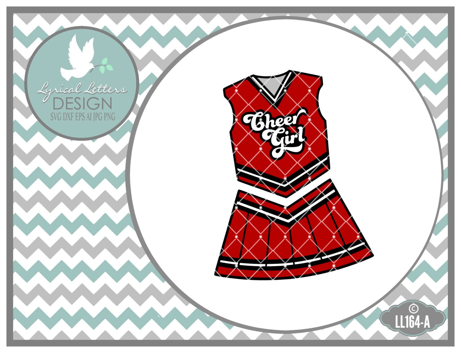 Cheerleader Uniform Cheer Girl Design LL164A SVG Cut File