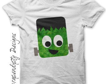 Frankenstein Iron on Shirt PDF - Halloween Iron on Transfer Tee / Kids Halloween Shirt / Cute Baby Clothes / Toddler Boys Clothing Tops IT1