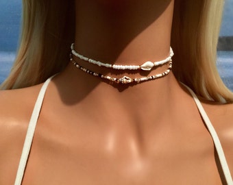 Shell Choker Necklace - Shell Jewellery - Boho Choker Necklace - Bohemian Necklace - Beach Jewelry - Mermaid Choker - Bridal Choker