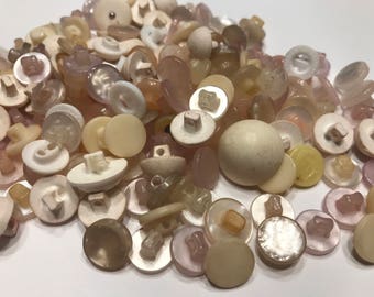 25 assorted vintage shank Buttons, 9 - 12 mm (37)