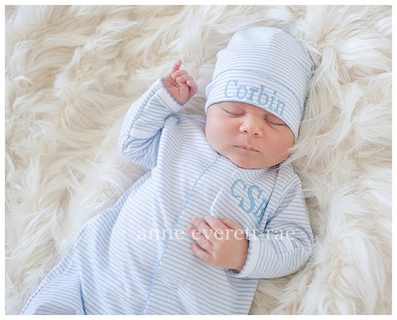 Coming Home Outfit-Blue Striped Peruvian Cotton Converter