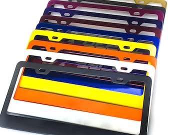 Color Powder Coated Stainless Steel License Plate Frame Car Vehicle Fits All Car & Model No Rusty Hand Coated