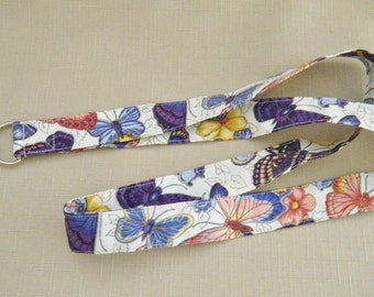 Butterflies - handmade fabric lanyard