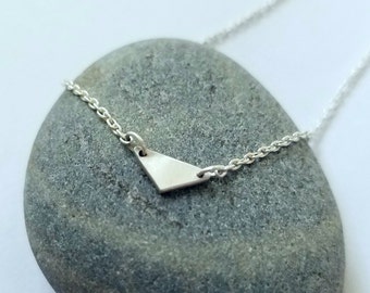 Triangle Necklace Sterling Silver Necklace Tiny Necklace Dainty Necklace Everyday Necklace Edgy Necklace Layering Necklace