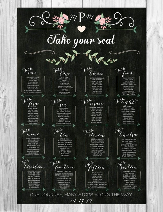 Chalkboard Wedding Table Assignments Board Wedding Seating